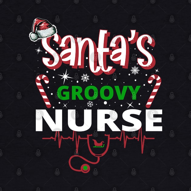 Santa's Groovy Nurse - Holiday Funny Christmas by eighttwentythreetees